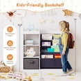 thumbnail image 4 of Gymax Kids Bookshelf w/ Full-Length Mirror 4-Tier Sling Shelves & Fabric Drawer White, 4 of 10