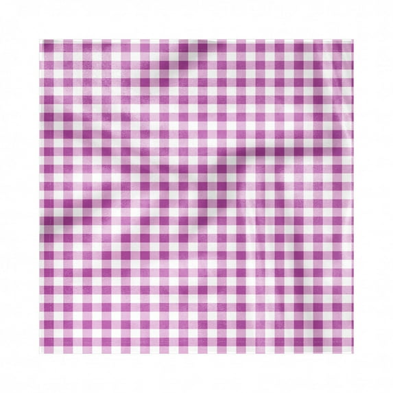 Geometric Decorative Satin Napkins Set of 4, Continuous Tartan Inspired Squares Pattern in Pink Tones Feminine Vibes, Square Fabric Party & Dinner Napkin, 12", Fuchsia and Lilac, by Ambesonne