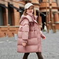 thumbnail image 5 of Kids Girls Down Coats Toddler Parka Puffer Jacket with Hood Winter Warm Long Jacket Teenage Snowsuit Warm Thick Coats Pink 5-6Years, 5 of 7