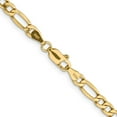 thumbnail image 4 of Diamond2Deal 14K Collier Chaîne Figaro Semi-Solide en Or Jaune 4.2mm pour Femmes 24 Pouces, 4 of 6