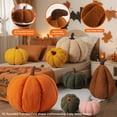 thumbnail image 2 of COOKCOK Fall Pumpkin Pillows Set of 2, Halloween Decoration Plush Throw Pillows Soft Fleece Sherpa Cute 3D Shaped Cushion for Sofa Couch Bedroom Autumn Thanksgiving, 12.6x8.7in & 9x5.9in, Orange, 2 of 6