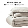 thumbnail image 5 of Superior Melange Flannel Cotton Duvet Set, King/California King, Beige, 5 of 9