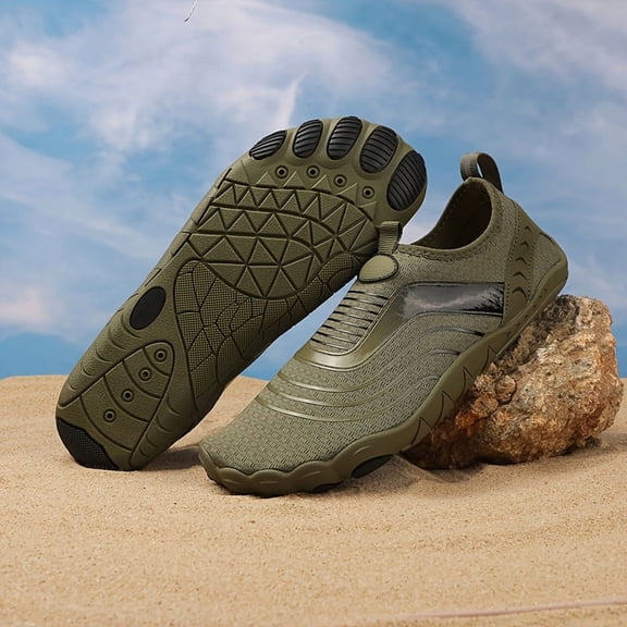 Men’s Quick Dry Water Shoes Non Slip Barefoot Beach Swim Sneakers Lightweight Amphibious Aqua Shoes for Fishing Surfing Hiking and Outdoor Sports
