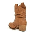 thumbnail image 2 of Charles Albert Modern Western Cowboy Boots for Women Fashion Cowgirl Boots Pull Up Low Heel Mid-Calf Boots, 2 of 7