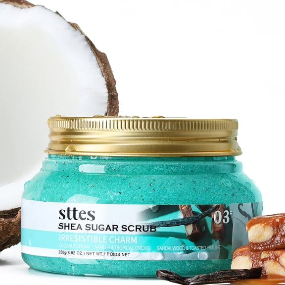 Sttes Shea Sugar Body Scrub 03, Coconut & Vanilla Scent, 250 g