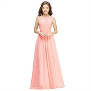 BABYONLINEDRESS Pearls Pink Women's Formal Floral Lace Evening Party Maxi Dress S Size