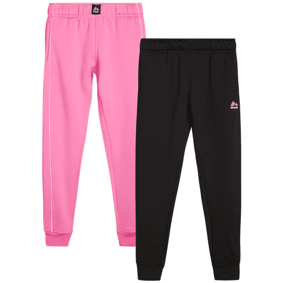 RBX Girls' Sweatpants - 2 Pack Active Fleece Joggers (Sizes: 7-16)