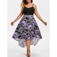 thumbnail image 1 of Ojal floral cráneo alto-bajo de Halloween más el vestido Tamaño Rosegal Vestidos casuales de talla grande, 1 of 5