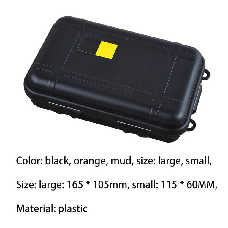 Outdoor Plastic Waterproof Shockproof Airtight Survival Case Storage Container Carry Box EDC Tools - 1 PC, Size: Large, Black