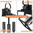 thumbnail image 4 of Lámpara de pared exterior Yochoice, 3 luces, 48 cm, impermeable, negra, 4 of 7