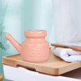 thumbnail image 3 of Olla de limpieza , olla de cerámica, fácil de limpiar, olla de irrigador nasal portátil de viaje duradera para lavado , limpieza Rosa, 3 of 9