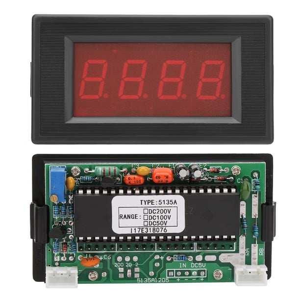Panel voltímetro, 5135A Medidor de voltaje LED de 3 1/2 dígitos Medidor de panel digital compacto y liviano