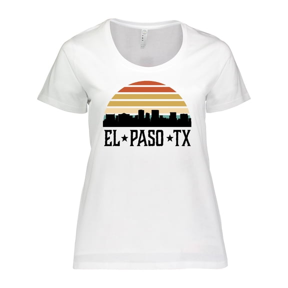 Inktastic El Paso Texas Skyline Retro Women's Plus Size T-Shirt