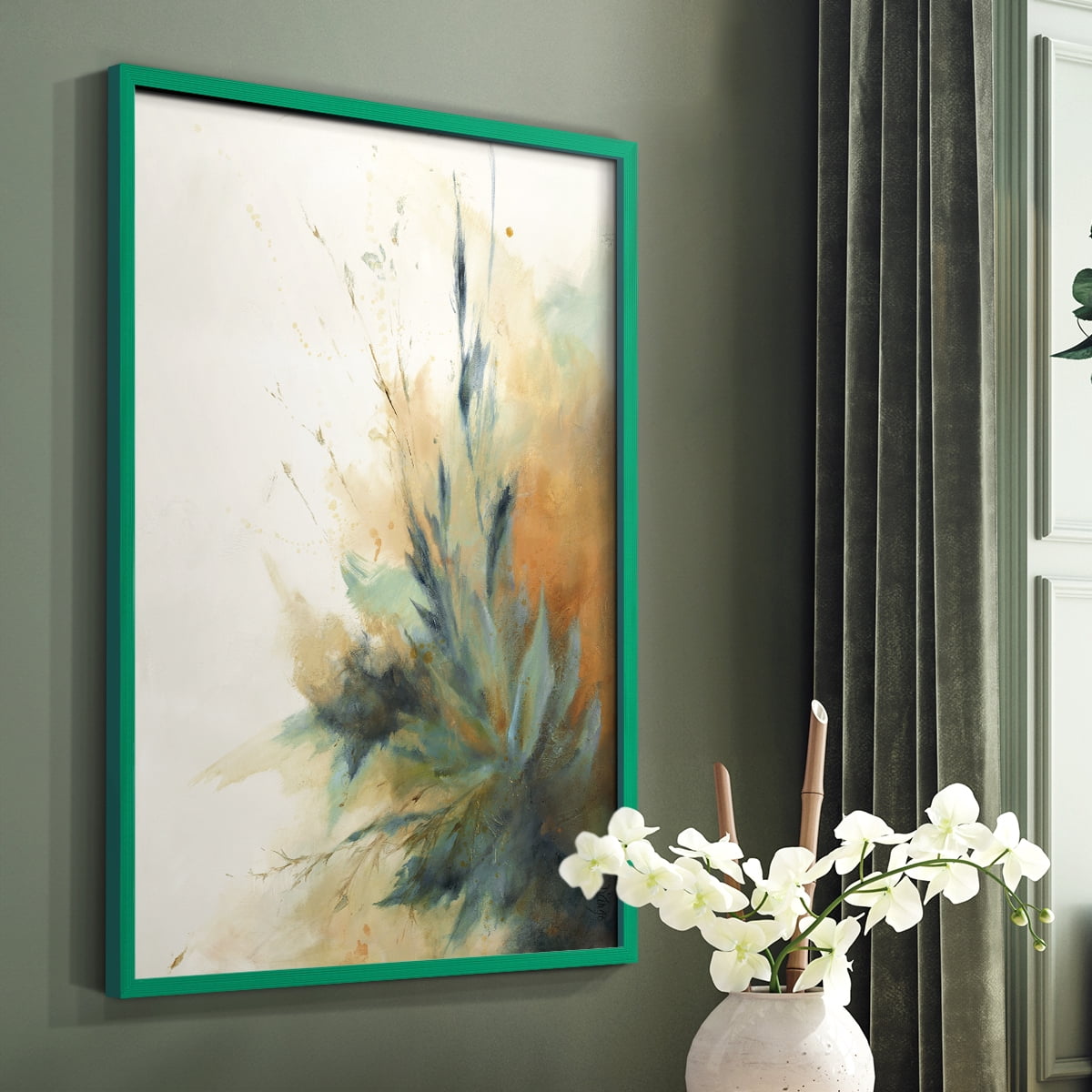 Desert Song II Framed Print in Green Solid Wood Framed Print No Nail Hanging