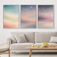 thumbnail image 2 of Framed Canvas Print Wall Art Set of 3 Soft Moonlit Sky Minimalist Modern Art for Living Room, Bedroom, Office - 16"x24"x3 WHITE, 2 of 7