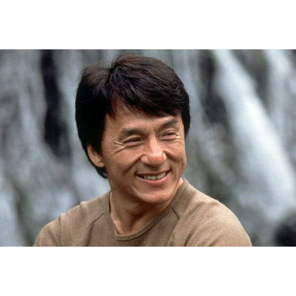 Jackie Chan Smiling Portrait in Brown T-Shirt 24x36 Poster