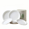 thumbnail image 1 of Platos Desechables Blancos 7/9 Pulgadas,100% Compostables | Hechos de Bagazo de Caña de Azúcar | Color Natural | Resistentes a Líquidos| Seguros | Ideales para Comidas al Aire Libre y Fiestas, 1 of 7