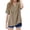 Brown, variant on KAUOD Teen Girls Linen Shirt Cotton 3/4 Short Sleeve Button Down Henle𝐲 Shirts Kids Summer V Neck Casual Blouses Gauze Solid Tuni𝐜