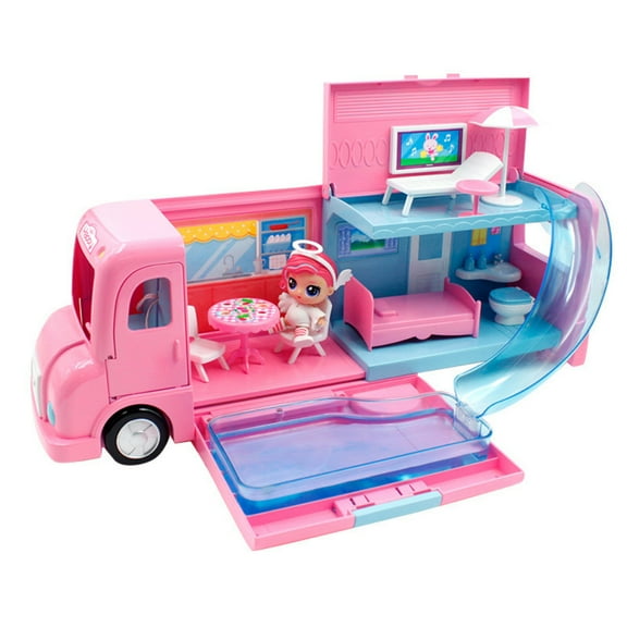KEINXS New exquisite and cute toy plastic happy travel car guessing and dismantling toys for children to play house