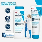 CeraVe Hydrating Anti-Dandruff Shampoo, 1% Pyrithione Zinc Dandruff Treatment With Ceramides, Niacinamide & Hyaluronic Acid, For Help With Flakey Itchy Scalp, 12 fl oz