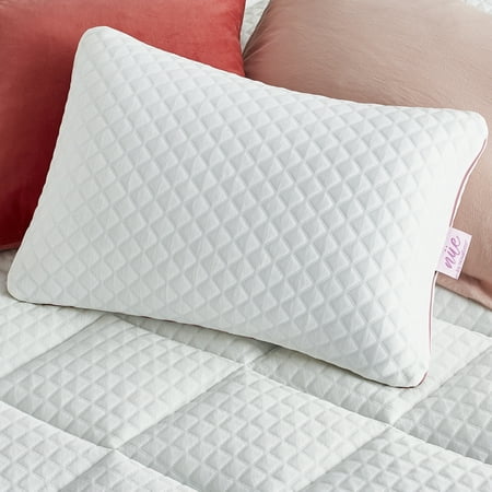 nue by Novaform Gel Memory Foam Pillow, Queen Size, Plush Adjustable, White