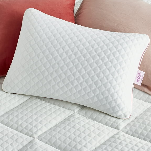 nue by Novaform Gel Memory Foam Pillow, Queen Size, Plush Adjustable, White