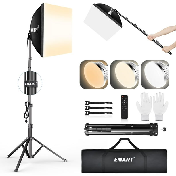 Kit de iluminación Softbox EMART 16x16 Soft Box 85W LED 3000K-6000K