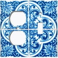 thumbnail image 4 of Metal Light Switch Plate Cover Elegant Blue White Mandala Tile Pattern TIL024, 4 of 13
