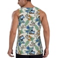 thumbnail image 3 of Fotbe Dinosaurs And Leaves Pattern Men's Quick Dry Workout Tank Top Gym Muscle Tee Fitness Bodybuilding Sleeveless T Shirt Breathable Workout Shirt-X-Large, 3 of 9
