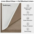 thumbnail image 6 of 102 Inches Long Linen Blackout Curtains,Floor to Ceiling Pinch Pleated Noise Cancelling Privacy Tan Beige Curtains for Large Windows Room Divider,Earth Tone Viral Drapes 2 Panels, 6 of 18