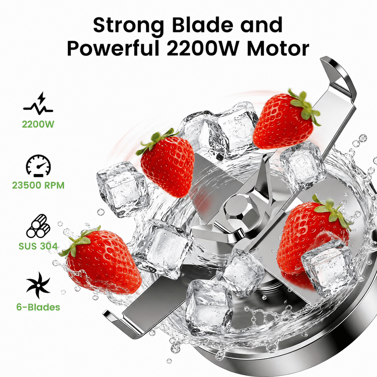 Friwest Professional Countertop Blender, 2400W High Power Smoothie Blender with 68oz, 6-Speed Control & Pulse, Ice Crushing Blender for Frozen Drinks