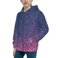 thumbnail image 2 of Kdxio Violet Glitter Pattern Kids Boys Girls Zip Up Hoodie 3D Printed Hooded Sweatshirt Hoody Coat with Pocket 7-12 Y-Small, 2 of 6