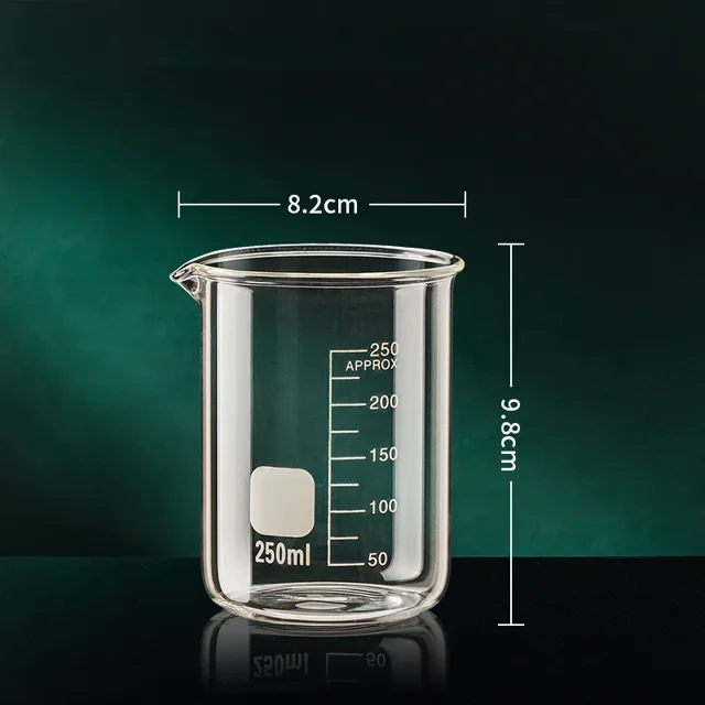 Vaso medidor de vidrio de borosilicato transparente de 50/100/150/250/500/1000 ml, resistente al calor, con escala transparente, utensilios de cocina
