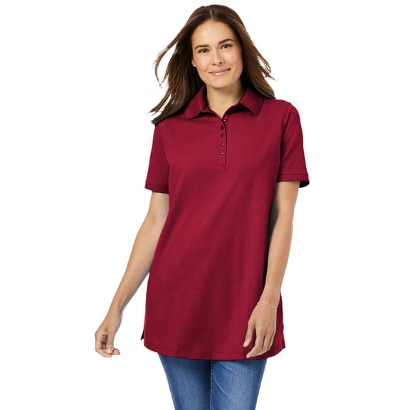Woman Within Plus Size Perfect Polo Shirt
