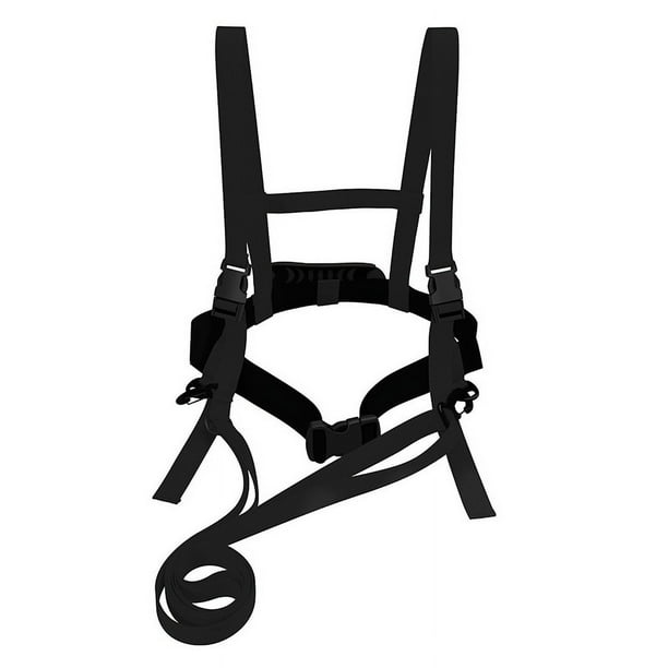 Cinturón de seguridad para entrenamiento de esquí Arnés de snowboard Cinturón de entrenamiento de esquí Correas de nailon de equilibrio para niños pequeños Correa de esquí negra (1 unidad)