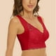 thumbnail image 4 of ICHUANYI Clearance Fashion Woman's Lace Beauty Back Solid Strap Wrap Plus Size Bra Underwear(Red, XXXXL) Ichuanyi Ichuanyi, 4 of 7