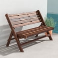 thumbnail image 2 of 2-Seater Wooden Outdoor Bench, Foldable Garden Bench, Carbonised Finish, 2 of 10