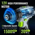 thumbnail image 5 of WORKPRO Cordless Drill Driver Kit, 12V Electric Screwdriver Driver Tool Kit for Women, 3/8" Keyless Chuck, Charger and Storage Bag Included, 5 of 8