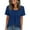 Blue-Shirts, variant on Womens Round Neck Short Sleeve Shirts Round Neck Pleated Slim Fit Tops Spring Summer Dressy Casual Blouse