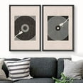 thumbnail image 3 of IDEA4WALL Framed Canvas Print Wall Art Set Mid-Century Geometric Music Record Player Illustrations Vintage Art Minimalism Retro Wall Decor for Living Room, Bedroom, Office - Black 24"x36"x2, 3 of 5