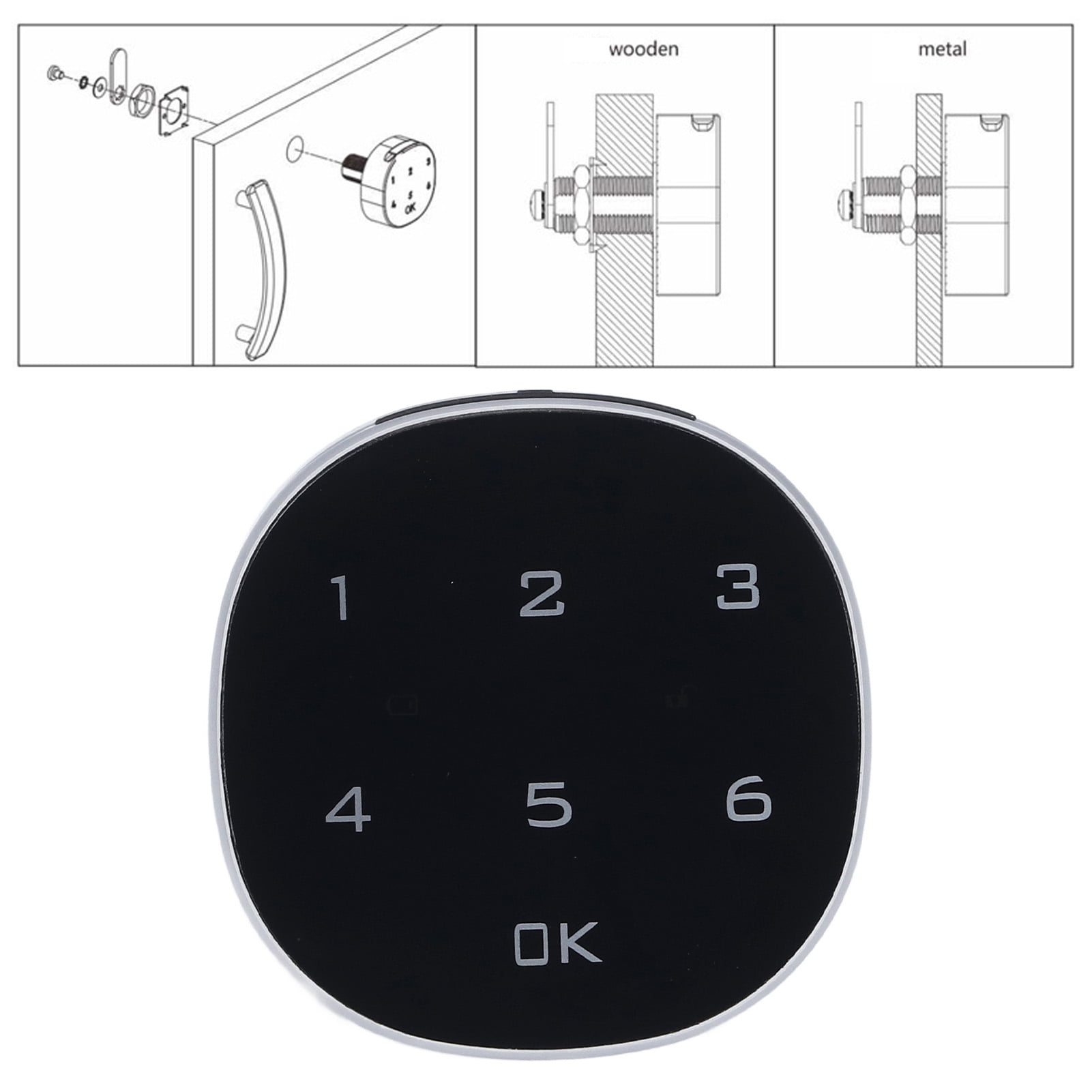 Yajisi Electronic Password Cabinet Lock Zinc Alloy Combination Keypad Kit for File Drawer Message Box Storage Locker Closet Drawer L20 (0.75 in / 19.05 mm) High Security Keyless Entry Hardware