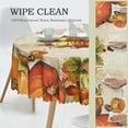 thumbnail image 3 of Fall Tablecloth Round Tablecloth 60"x60",Autumn Table Cloth with Pumpkin Thanksgiving Tablecloth Table Cover for Home Party Picnic, 3 of 11