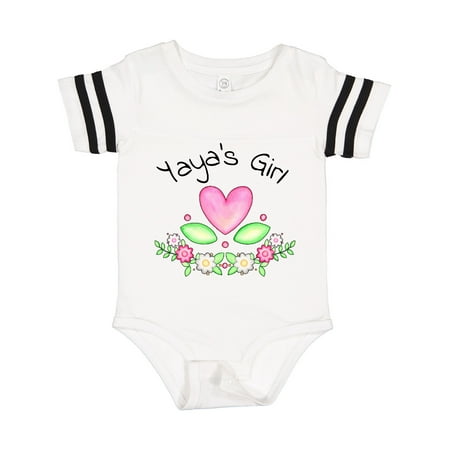 

Inktastic Yaya s Girl- Heart Flowers Gift Baby Girl Bodysuit