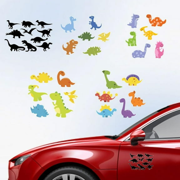 Plastic Reflective Vinyl Car Stickers Waterproof Decals for Vehicle Decoration Dinosaur 148x155mm