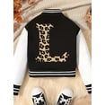 thumbnail image 5 of Big Girls Baseball Jacket With Leopard Print Lettering School Outerwear Spring Seasons Clothes, 5 of 8