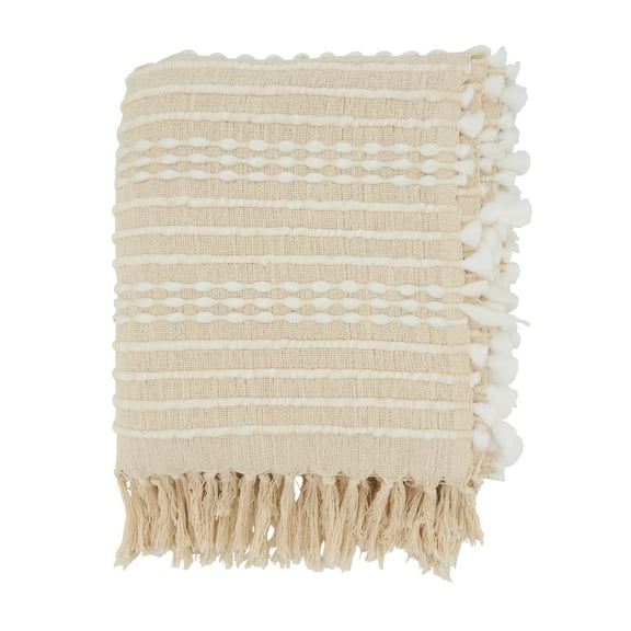 Saro Lifestyle Fringe Finery Stripe Throw Blanket