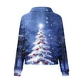 thumbnail image 5 of Women's Christmas Sweatshirt Half Zip Lapel Collar Print Long Sleeve Pullover Tops White L, 5 of 6