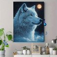 thumbnail image 4 of Qisvanset Framed Canvas Wall Art, 12x16 Inch Moon Cloud White Wolf Wildlife Portrait Art, 4 of 5