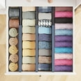 thumbnail image 4 of SpaceAid Bamboo Dresser Drawer Dividers 6 Pack, 4.65“ High Adjustable 12.5“-17” Drawer Organizers for Clothing, Blue, 4 of 7