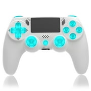 Wireless Controller Dual Vibration Game Joystick Controller for PS4/Slim/Pro Console ( White)